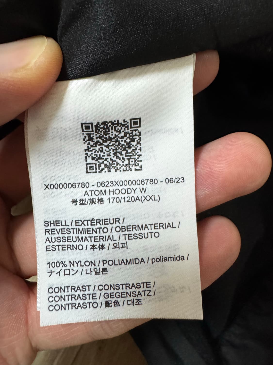 2XL 아크테릭스 아톰 후디 바람막이 블랙 / lt 세륨 상품이미지7