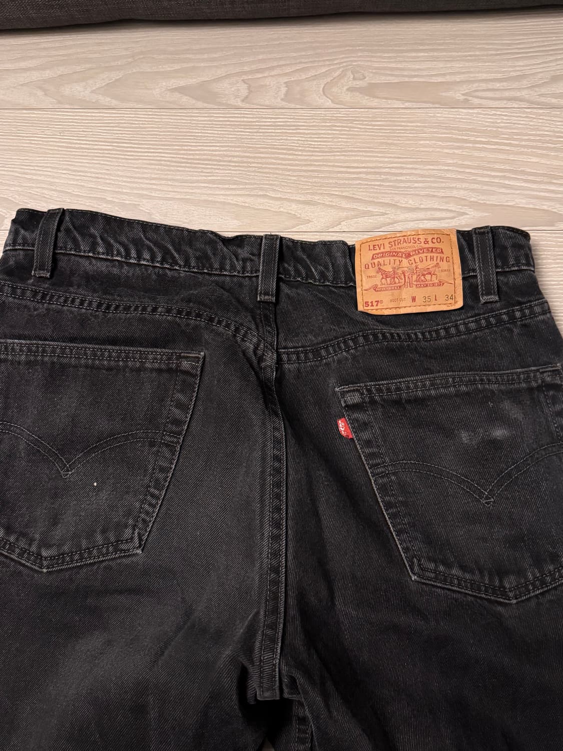 90s 리바이스 517 블랙/흑청 USA 35x34 상품이미지3