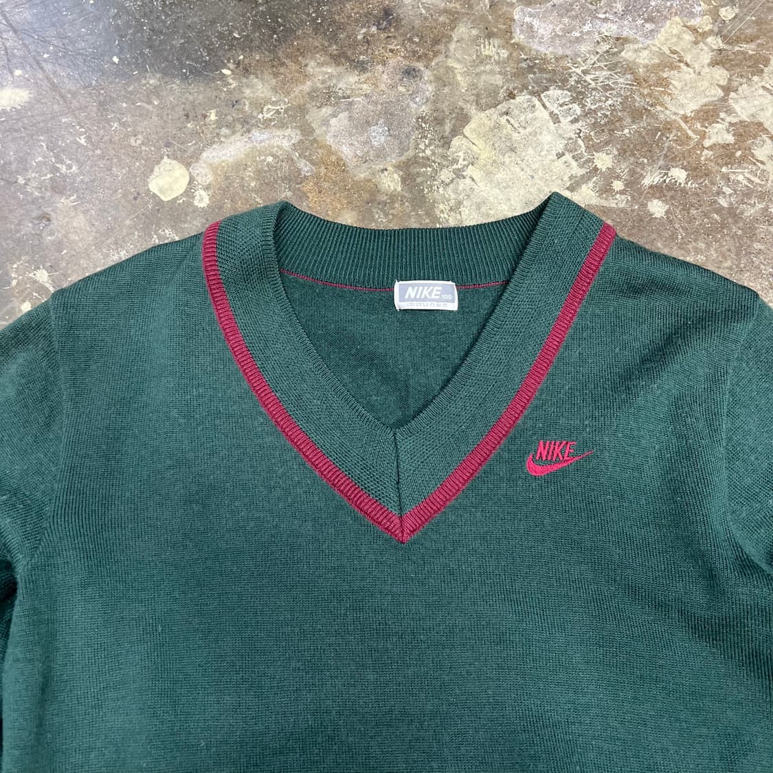 100) 90s 나이키 빈티지 브이넥 니트 스웨터 레어템 상품이미지2