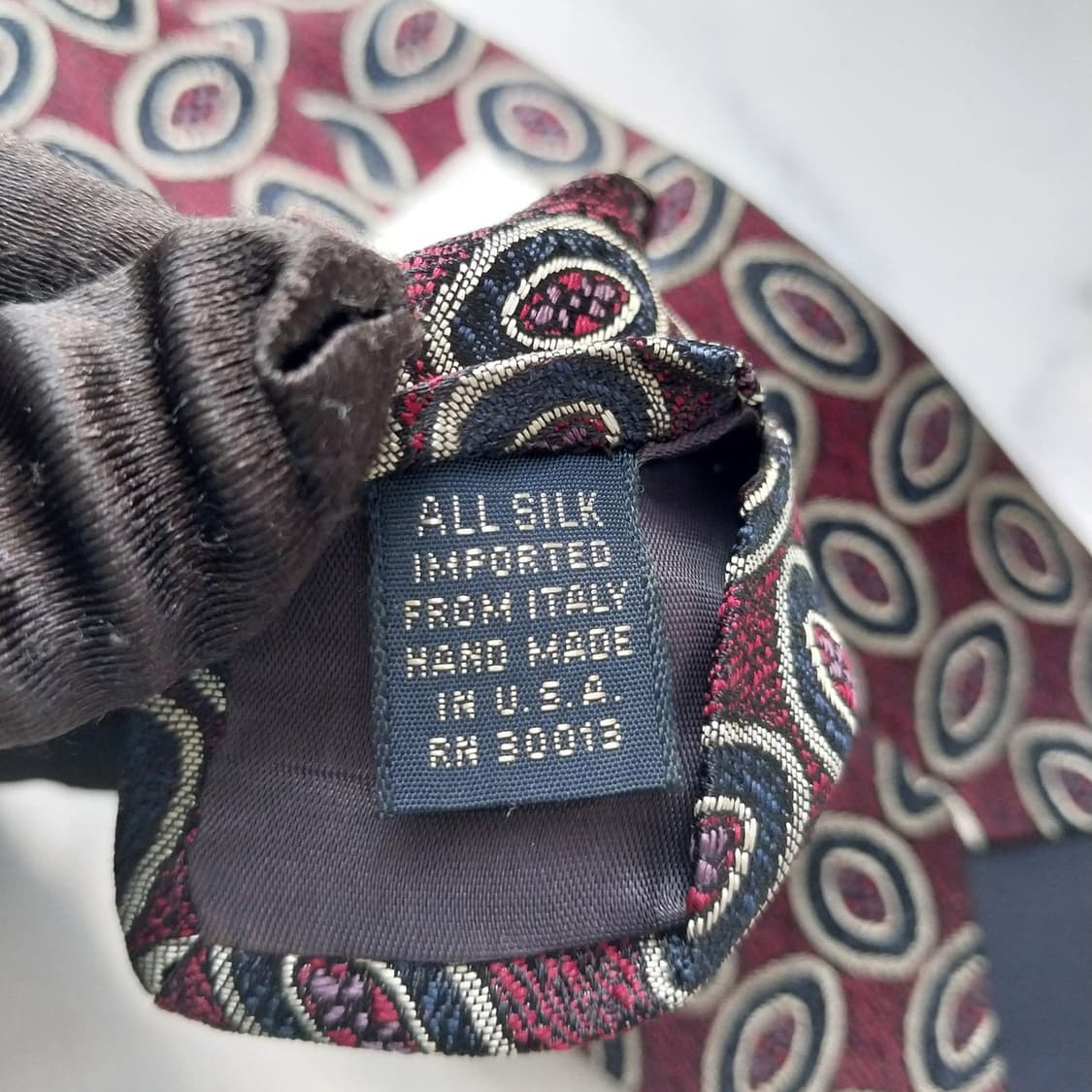 마크 크로스 실크 와인 지오메트릭 넥타이 9.2cm A+등급 K1511
 상품이미지9