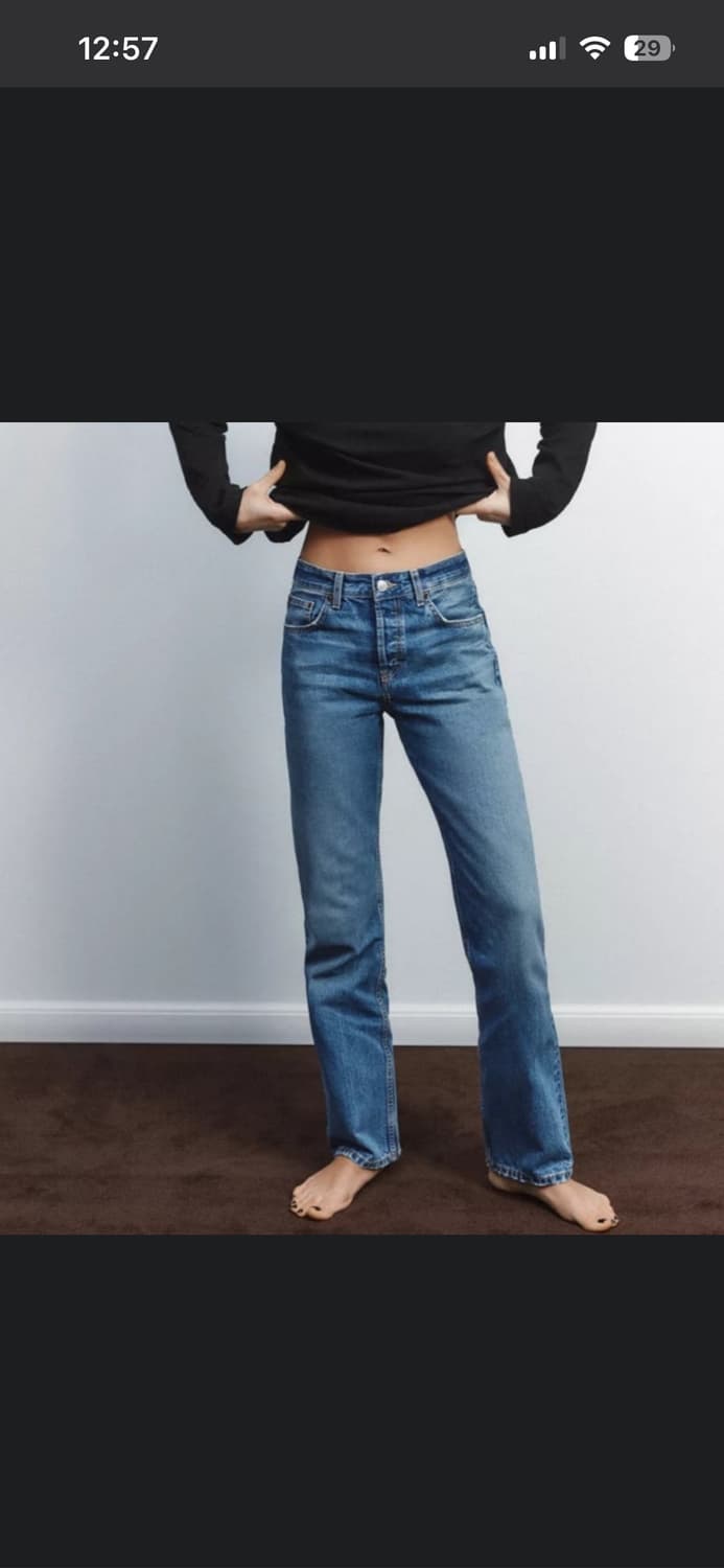 새상품 JEANS TRF 스트레이트 미드라이즈 32 상품이미지1