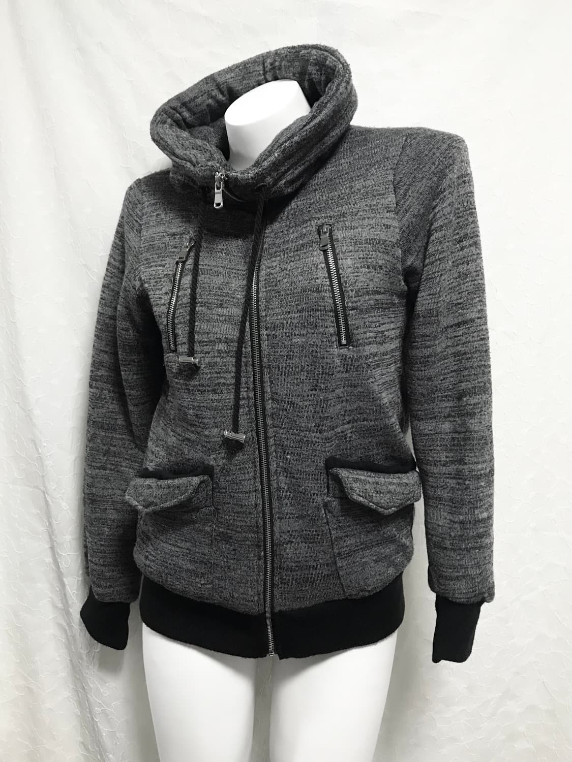 빈티지 vkei 펑크 지퍼 디테일 하이넥 점퍼 자켓 상품이미지3