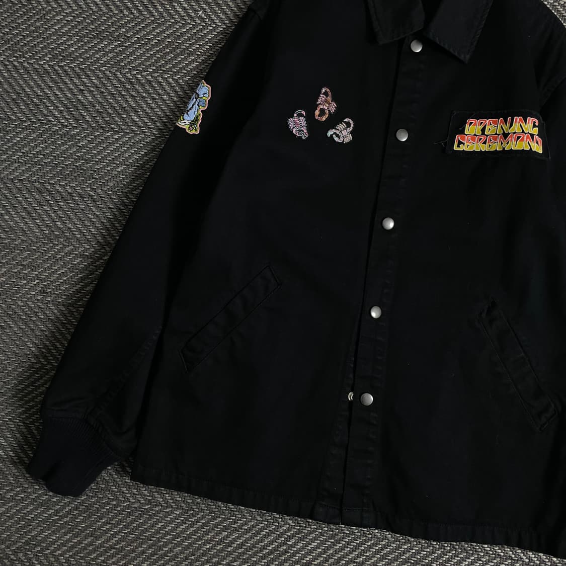 오프닝 세레모니 빅로고 블랙 박시핏 워크 자켓o 3311 상품이미지5