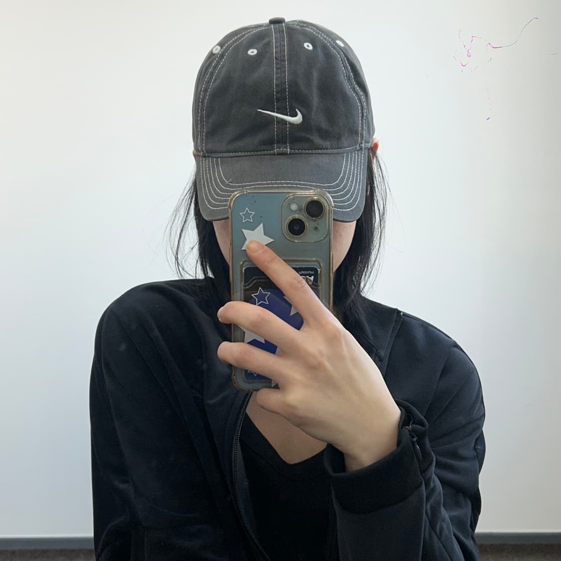 Nike 나이키 화이트 스티치 애쉬차콜 볼캡 상품이미지1