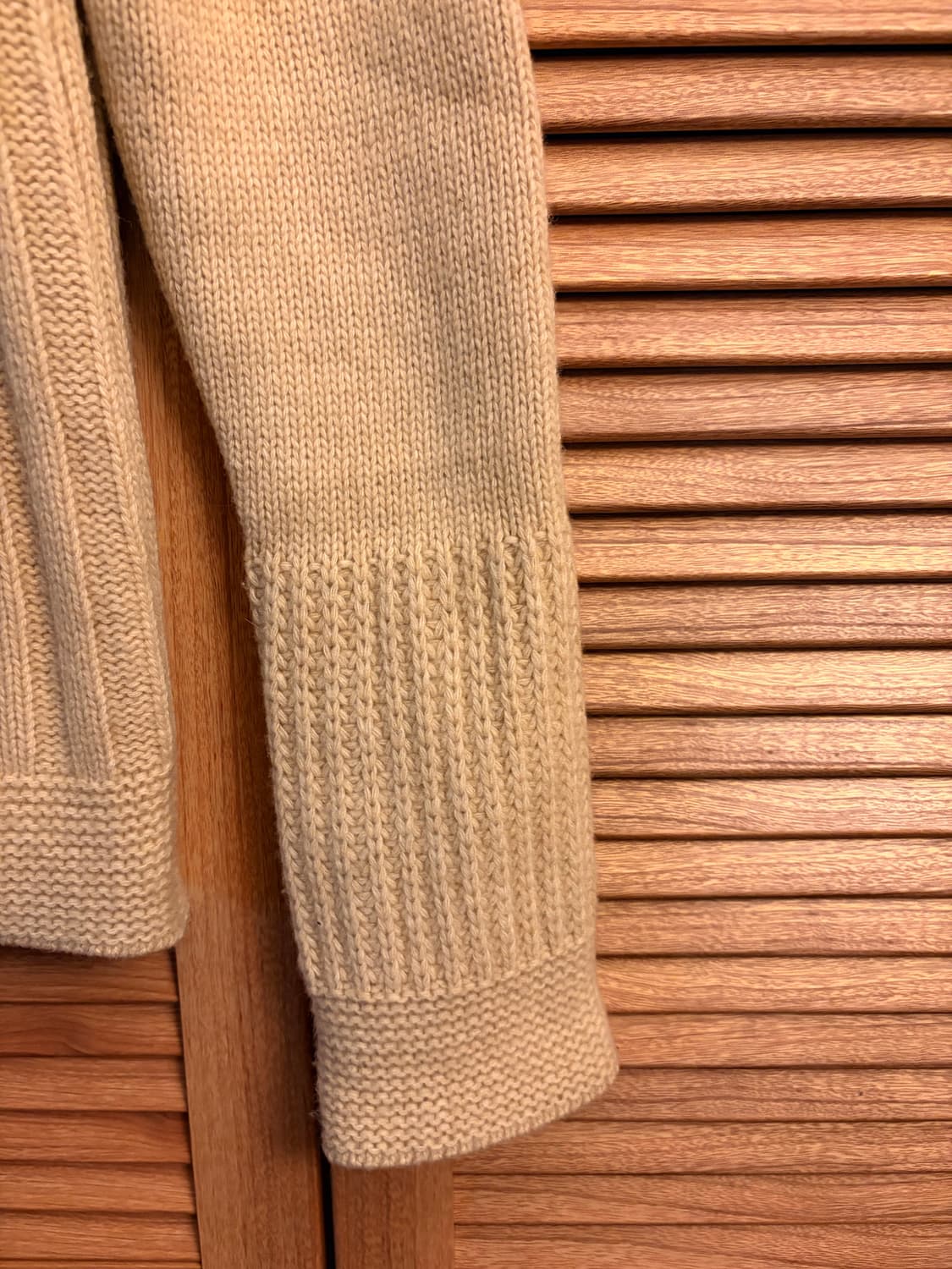 베이지 니트 스냅 하프넥 집업 하이넥 상품이미지4