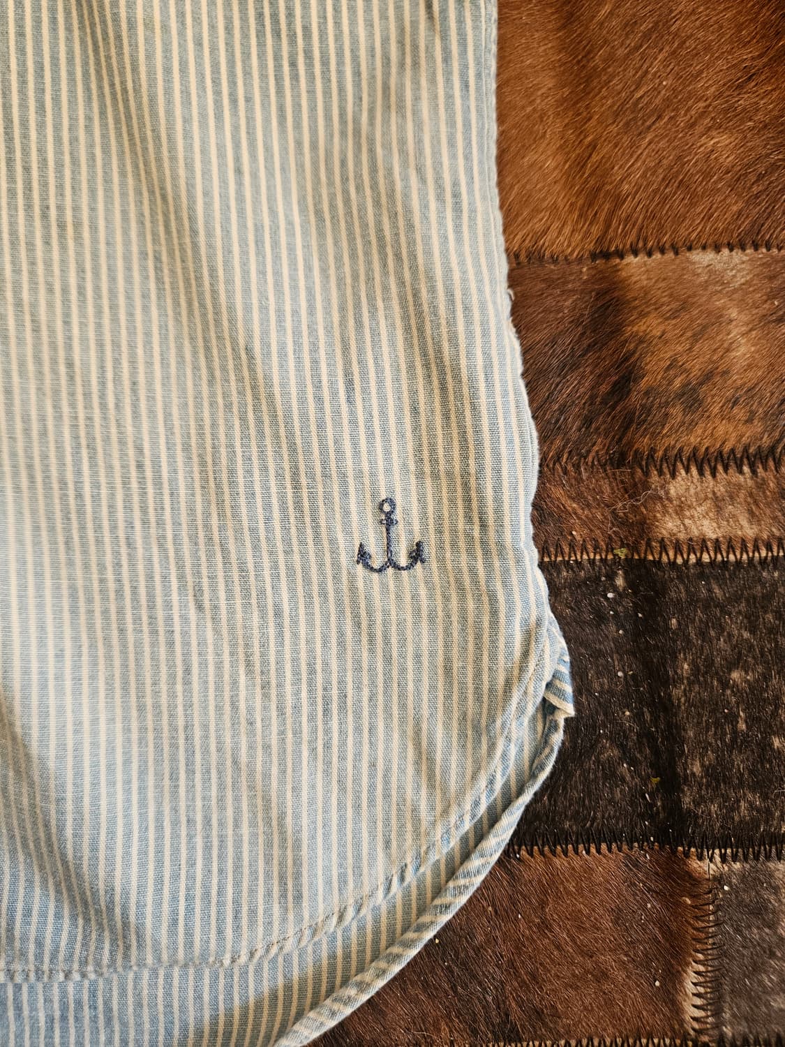 더블알엘 인디고 코튼 옥스포드 풀오버 셔츠  상품이미지4