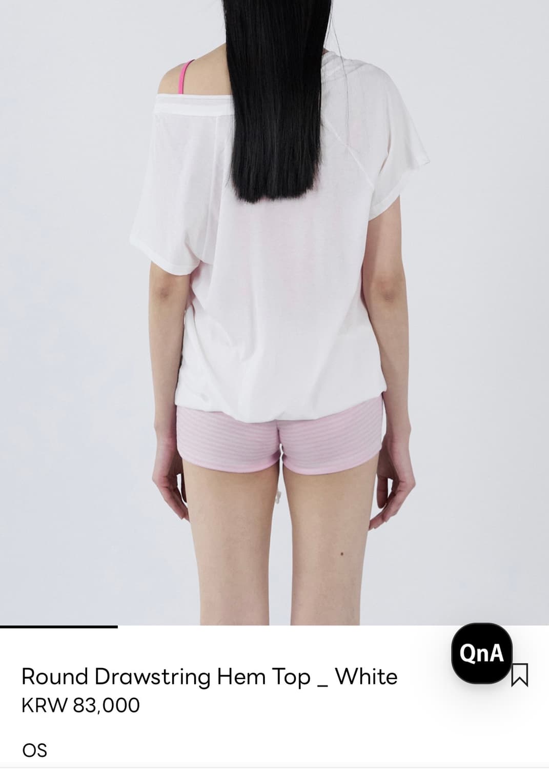 세릭 Round Drawstring Hem Top _ White 상품이미지3
