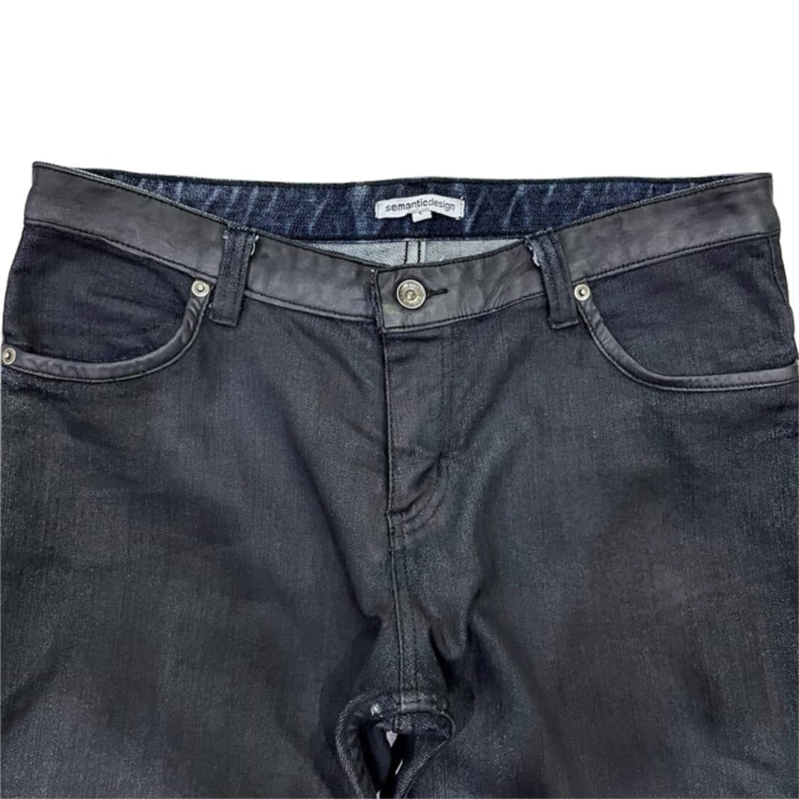 시멘틱 디자인 딥네이비 레더 진 (32) 상품이미지2