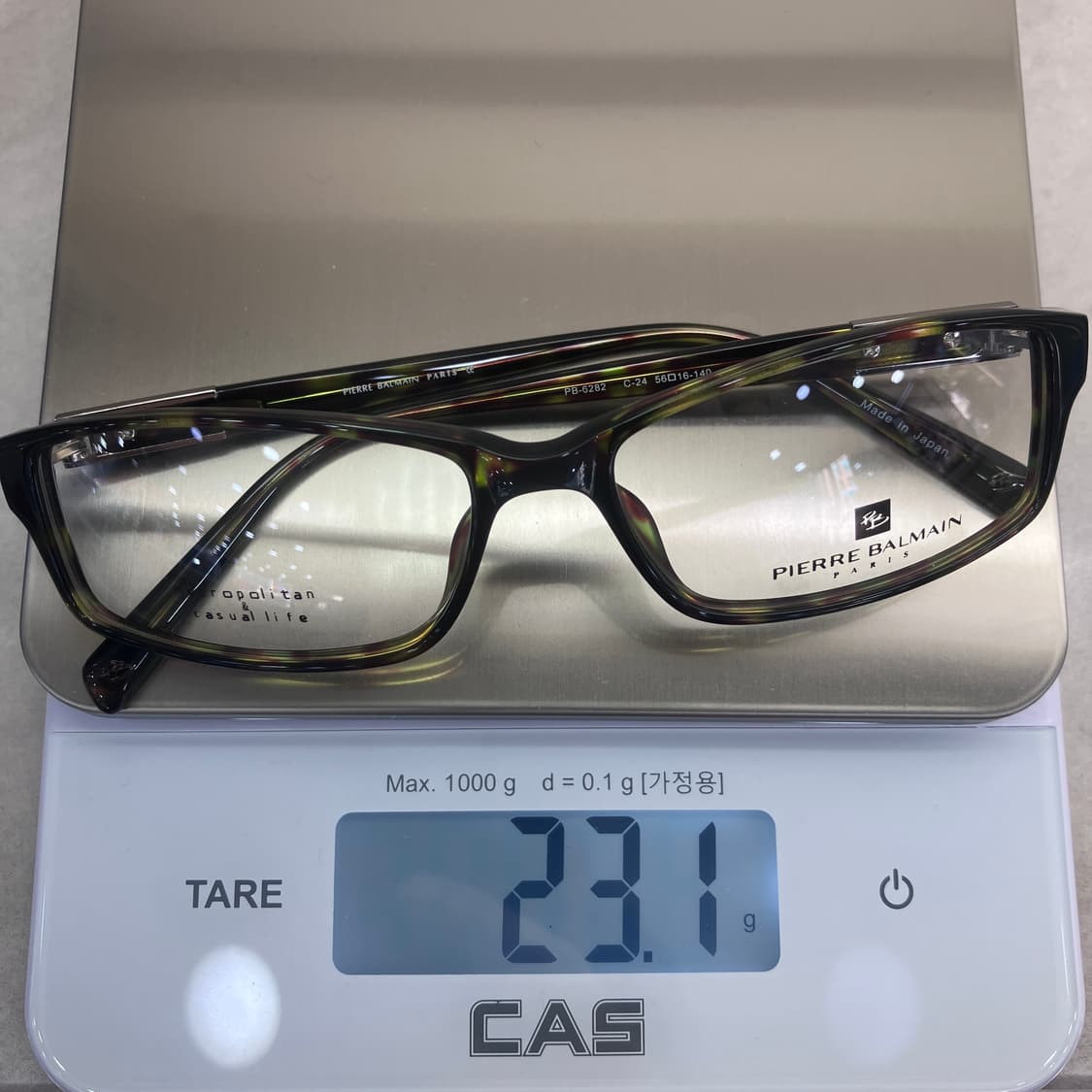 C98 피에르발망 Pierre Balmain 카키 패턴 스퀘어 뿔테 안경 상품이미지8