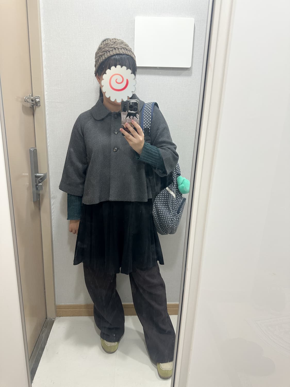 영상, 착샷 있음:) 빈티지 둥근 카라 사와코 코트 케이프 모리 모리걸 상품이미지2