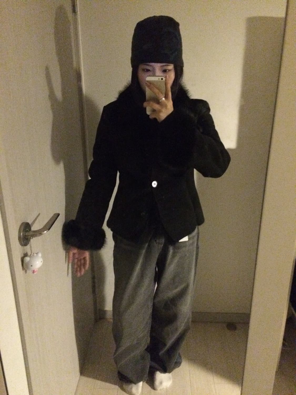 모디무드 라인 퍼 무스탕 상품이미지3