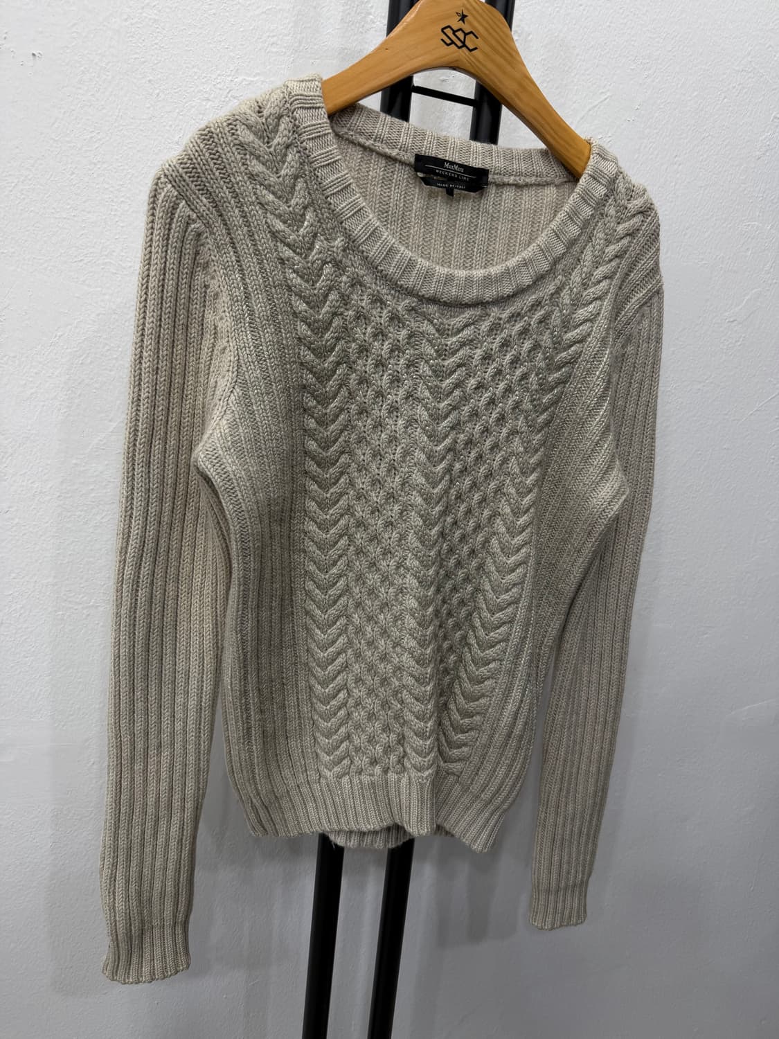 정품) 막스마라 케이블 니트 스웨터 아이보리 L 상품이미지2