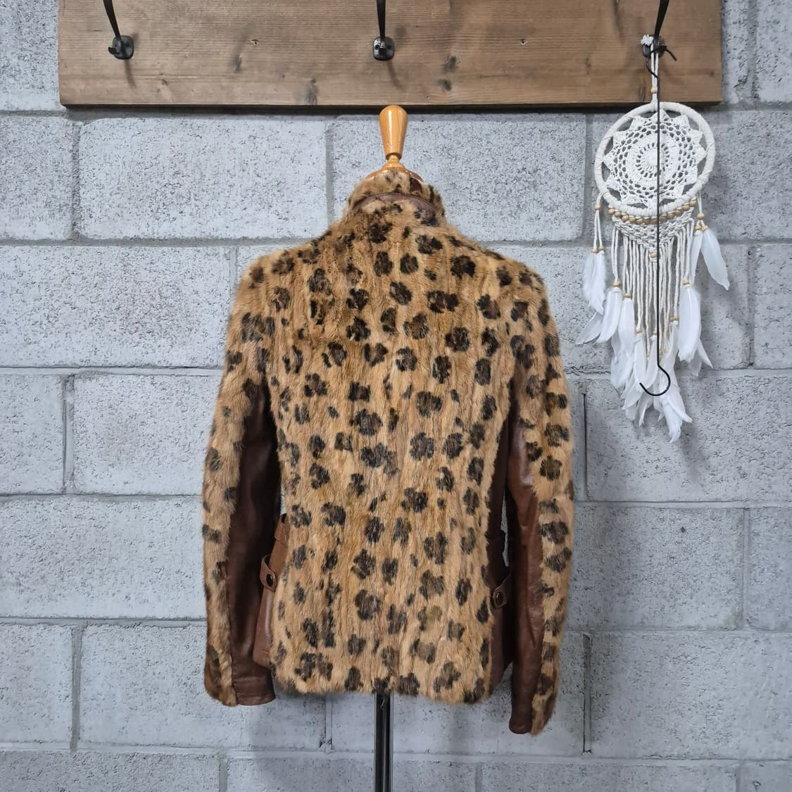 호피밍크트리밍 가죽자켓 상품이미지3