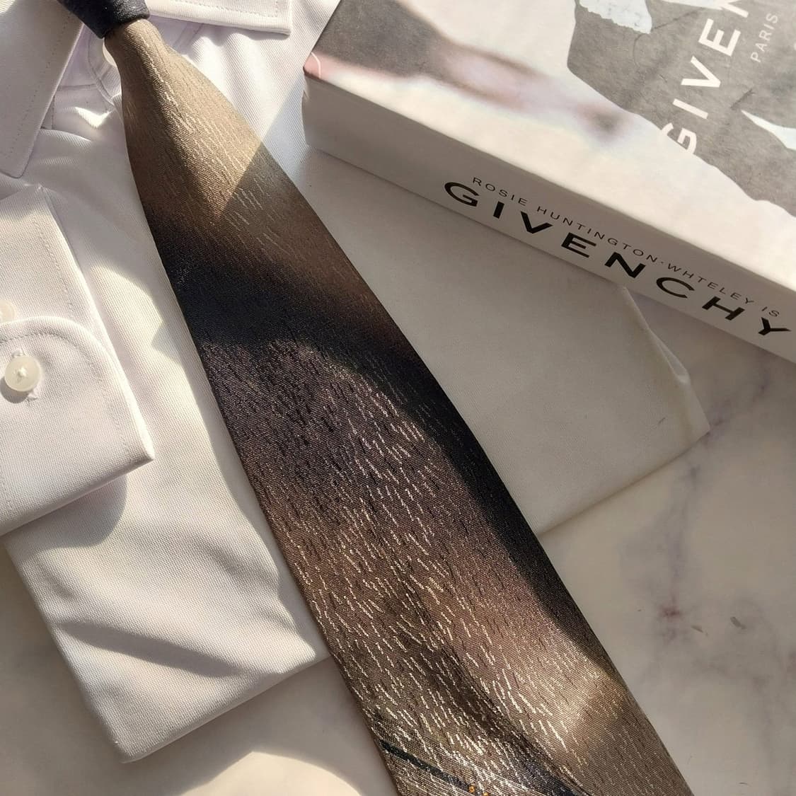 지방시 실크 브라운 그라데이션 패턴 넥타이 10.2cm A등급 K1503 상품이미지7