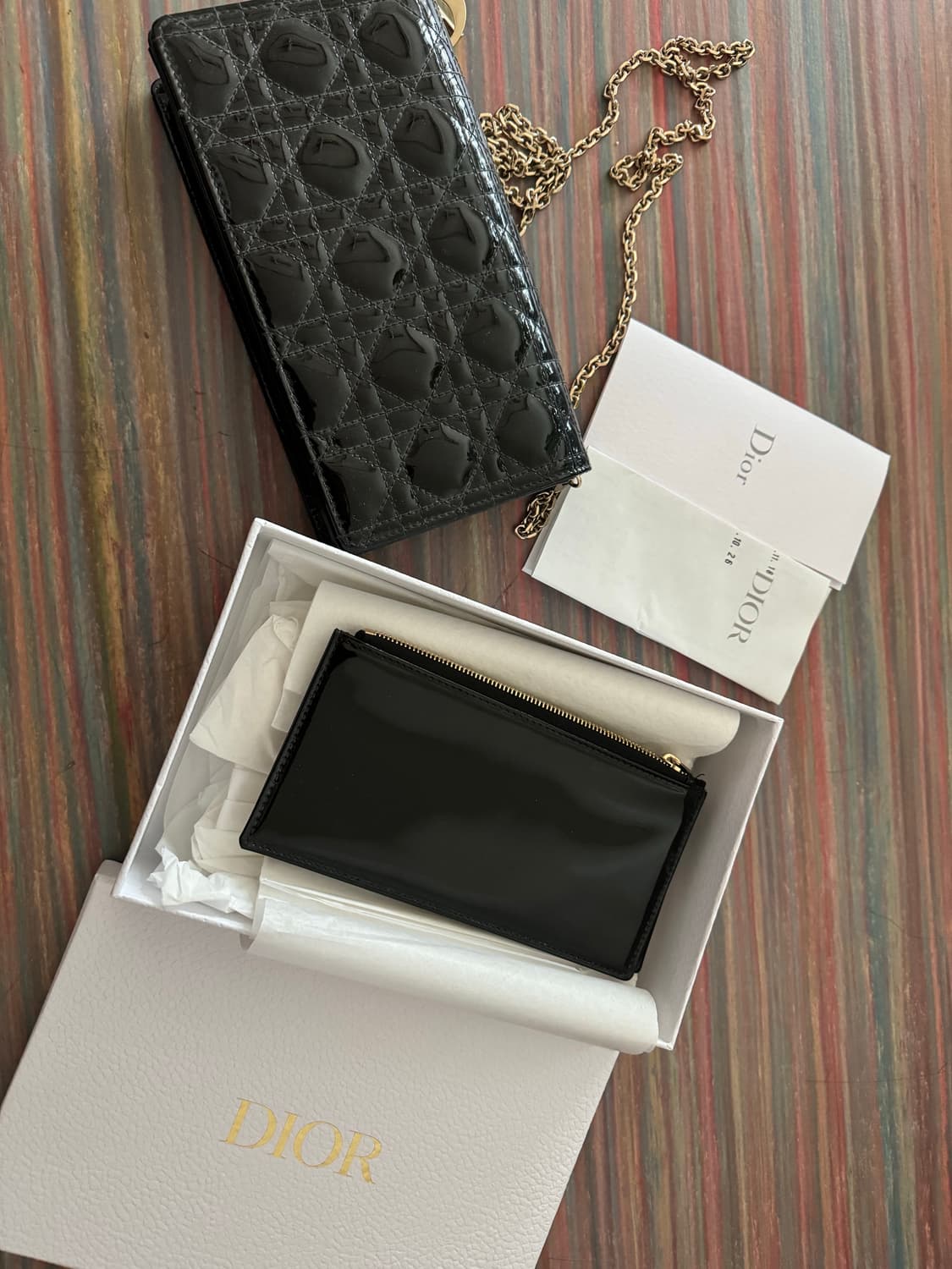 레이디 디올 woc파우치 블랙페이던트 까나쥬 송아지가죽 상품이미지2