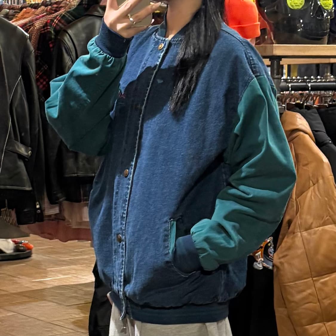 [HI] VTG 데님바시티 자켓 그린 상품이미지3