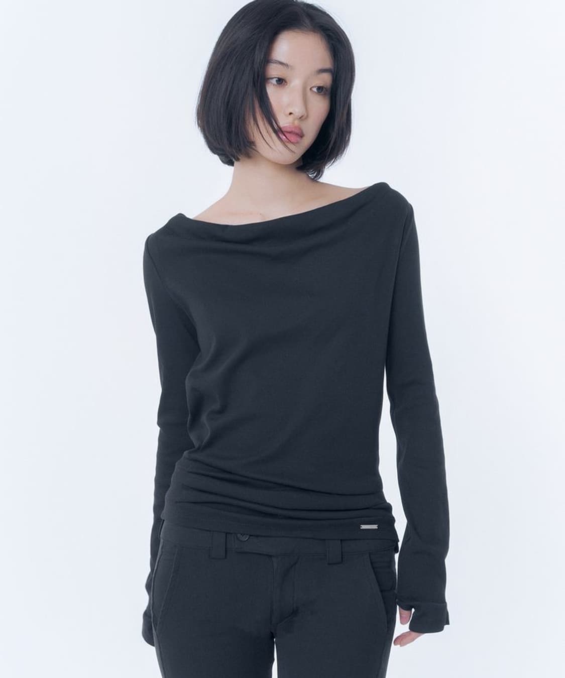 [1] 미세키서울 카울 후디 롱슬리브 블랙 상품이미지1