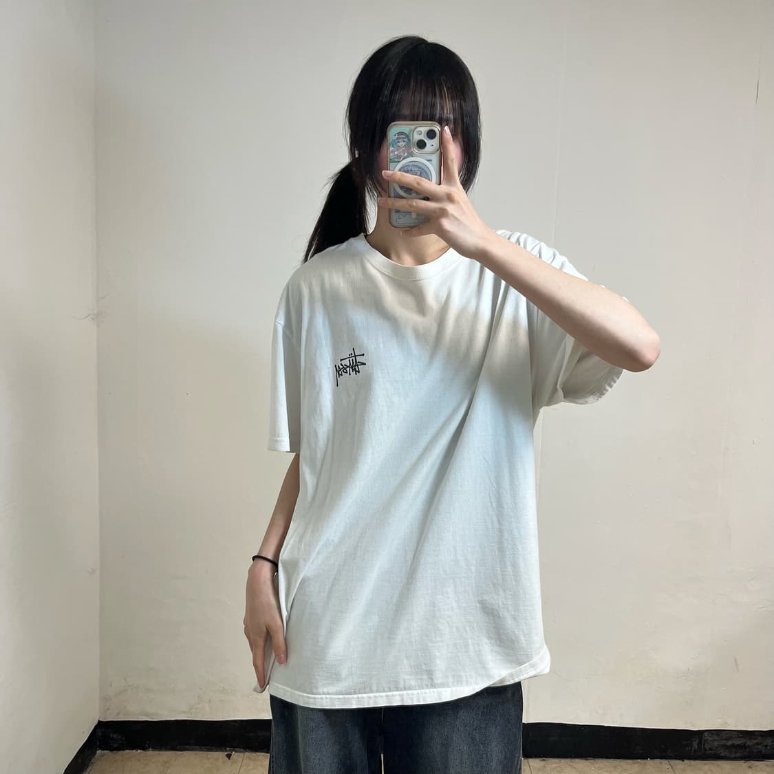 Stussy stock logo white t-shirt 상품이미지2