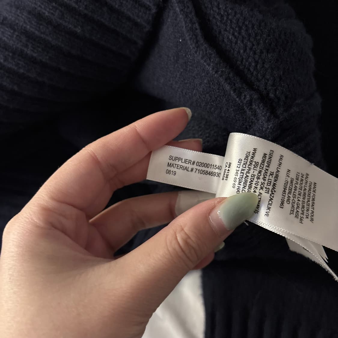 폴로 네이비 레드포니 니트집업 상품이미지2