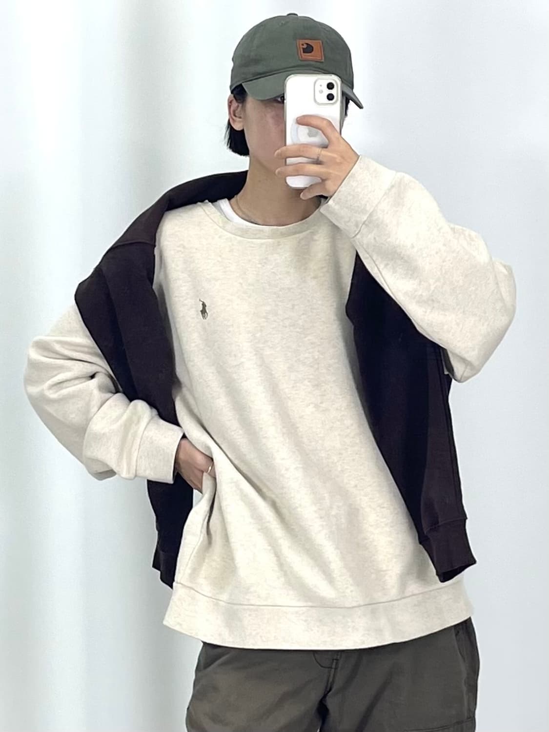 [3XL]폴로 베이지 라운드 맨투맨 상품이미지1