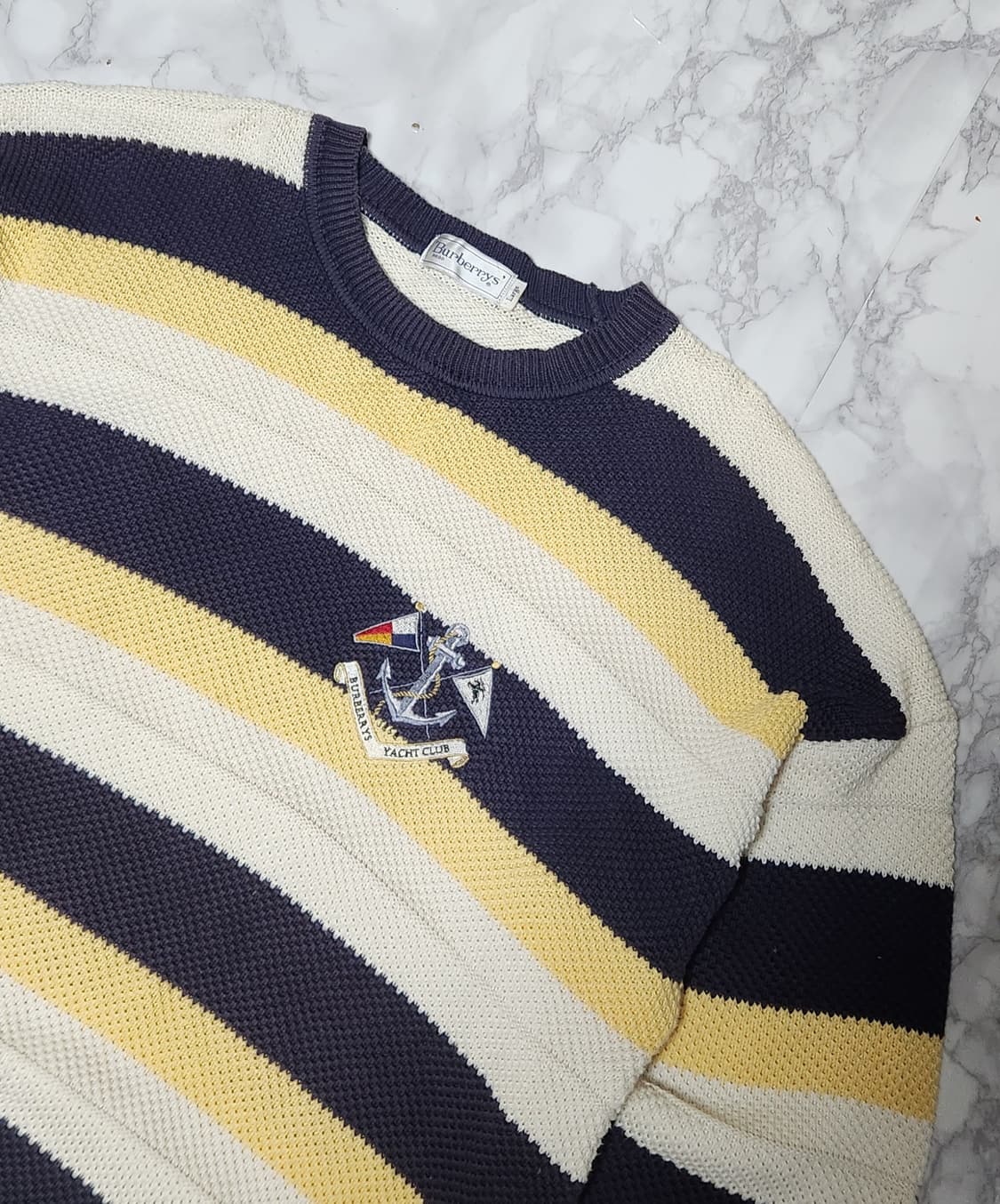 XL 버버리 90S 단가라 오버핏 니트 상품이미지5