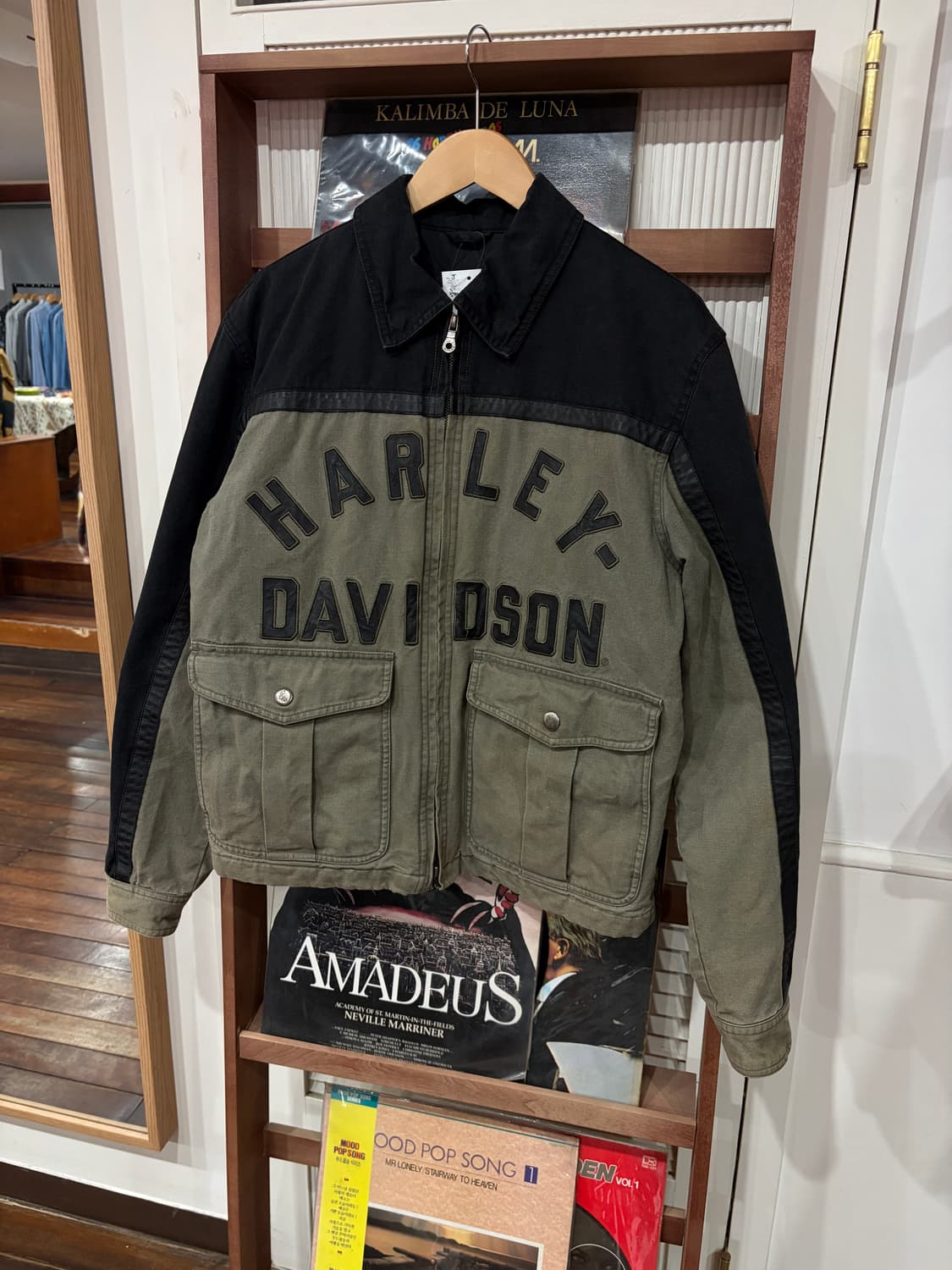 J51 할리데이비슨 투톤 캔버스 워크 자켓 상품이미지1