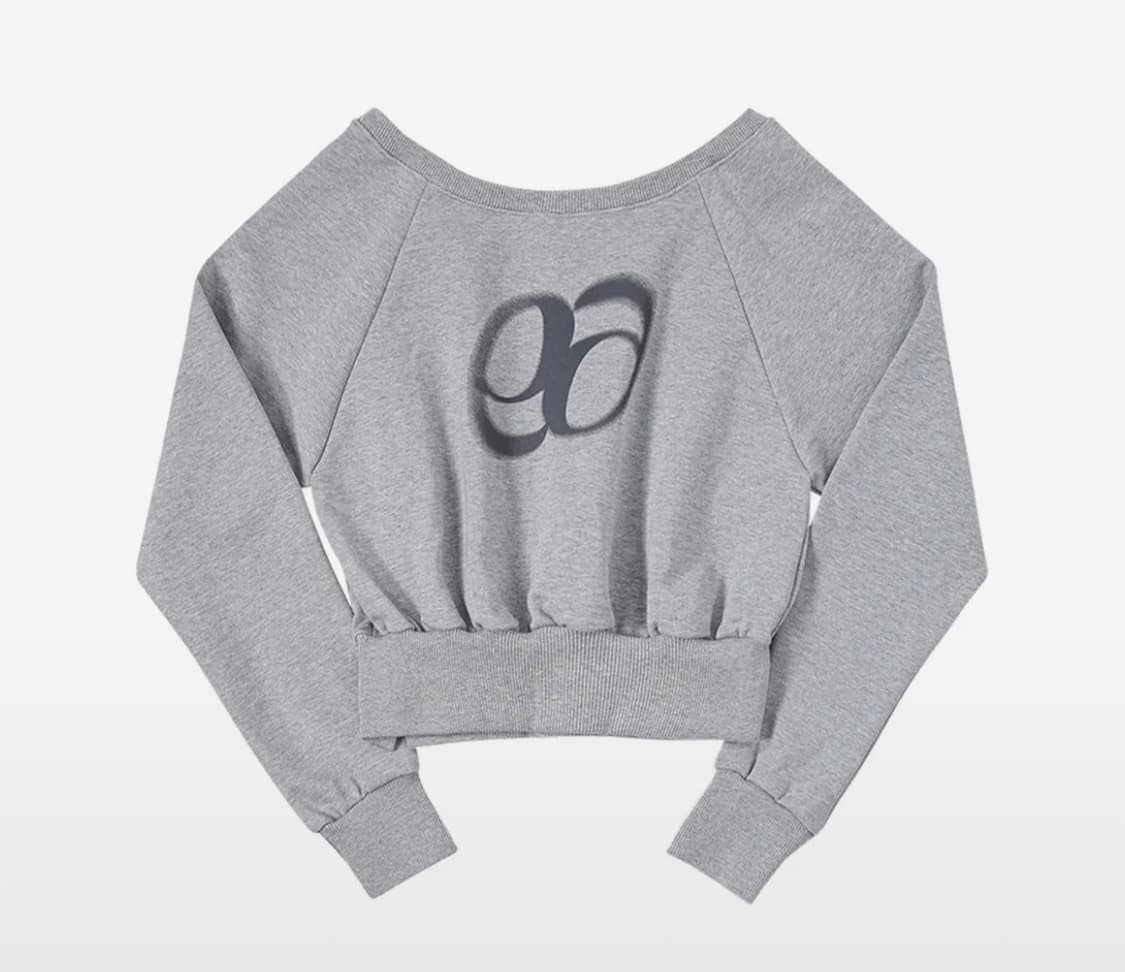 애즈온 MANDY sweatshirt gray 오프숄더 맨투맨 상품이미지2