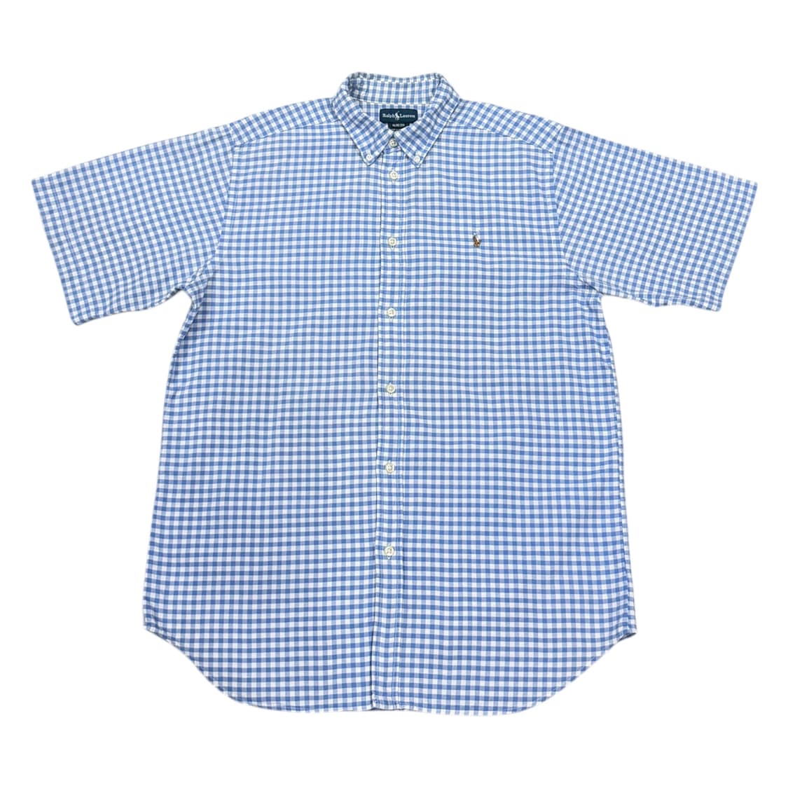 폴로 랄프로렌 포니 체크 반팔 셔츠 남방 블루 XL 상품이미지1