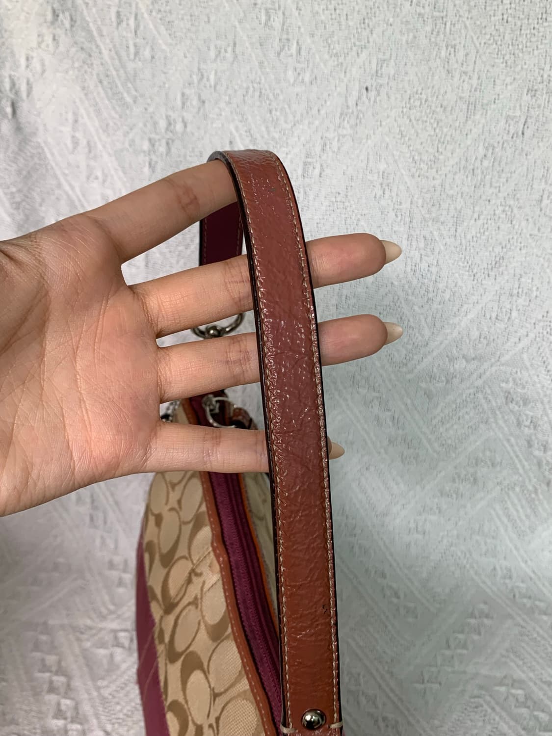 희귀 💟 Coach 와인컬러 핸드백 상품이미지5