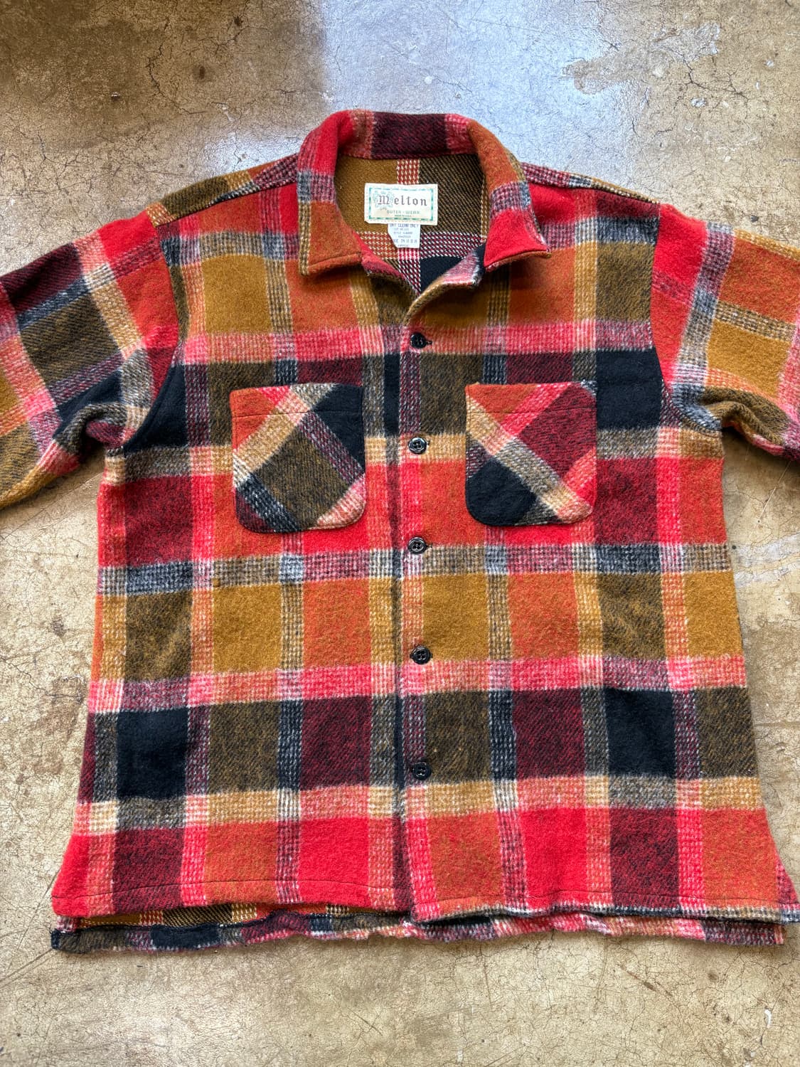 80s Melton 울 워크 셔츠 재킷 상품이미지2
