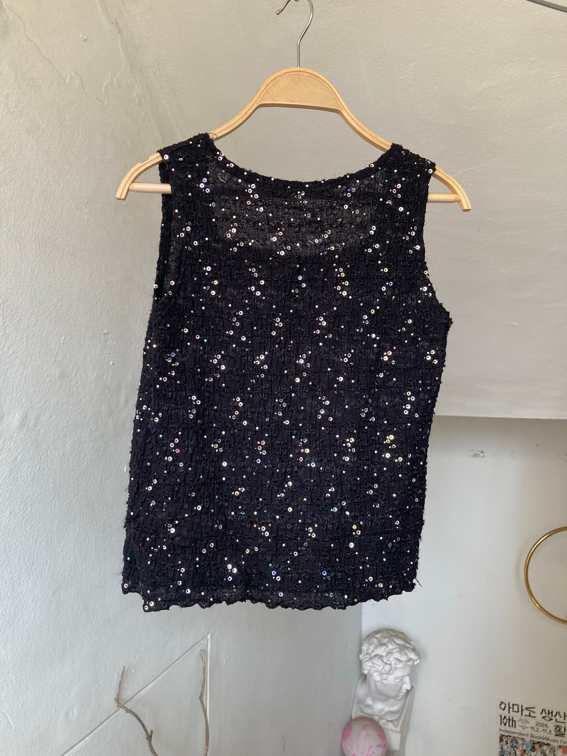 스팽글 스퀘어넥 슬리브리스 상품이미지5