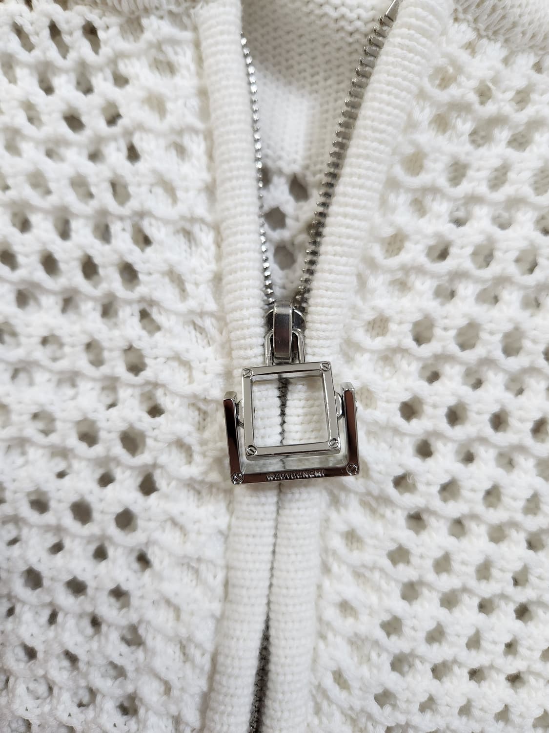 우영미 메쉬 후드 니트 집업 가디건 상품이미지5