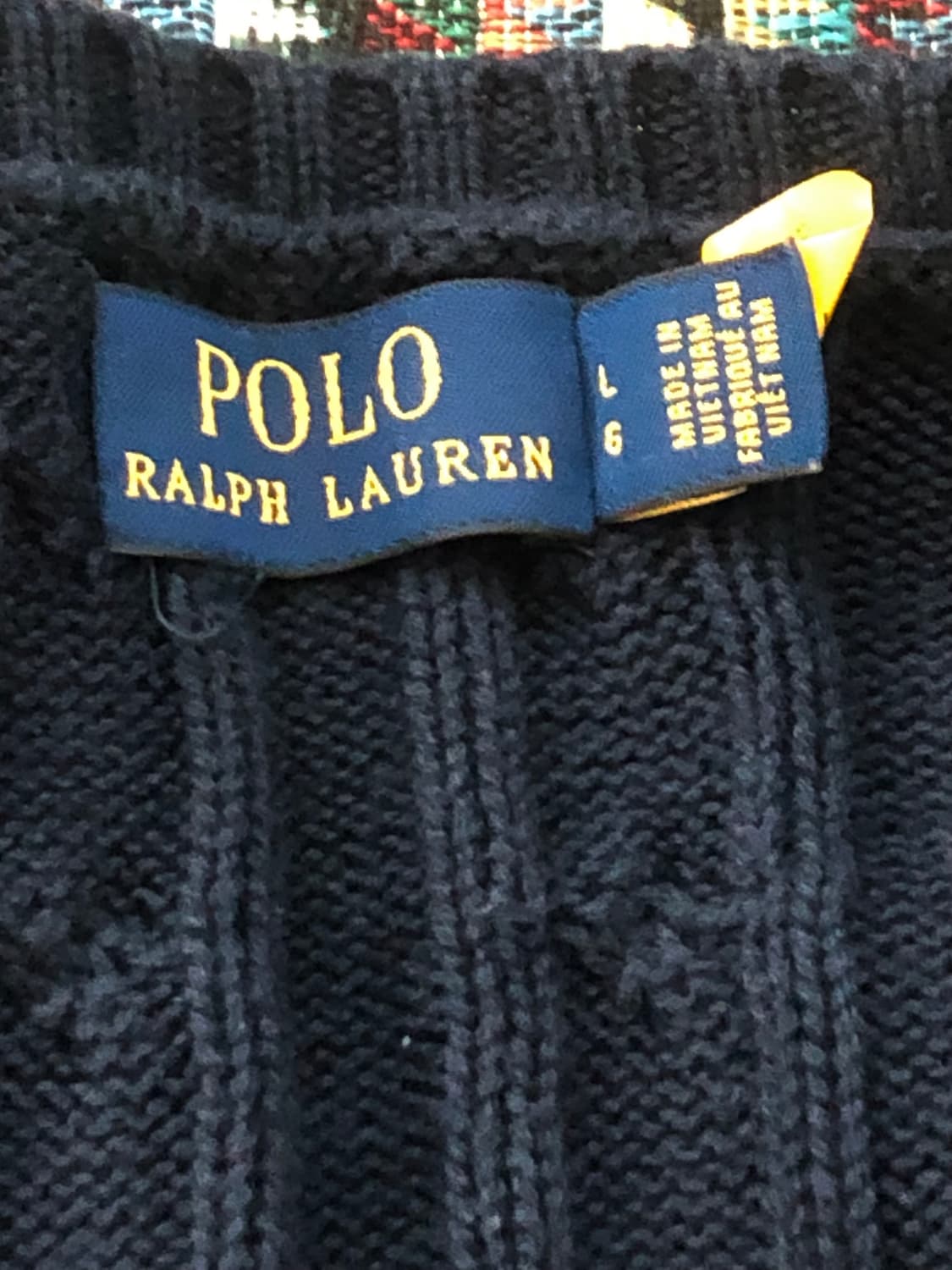 폴로 케이블니트 V넥 네이비 상품이미지2