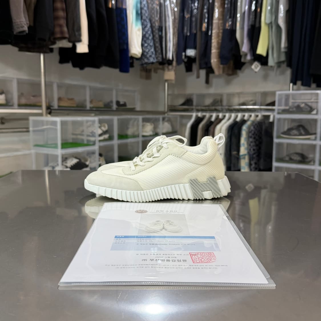 [리오브] 에르메스 바운싱 그레이 메쉬 스웨이드 스니커즈 상품이미지1