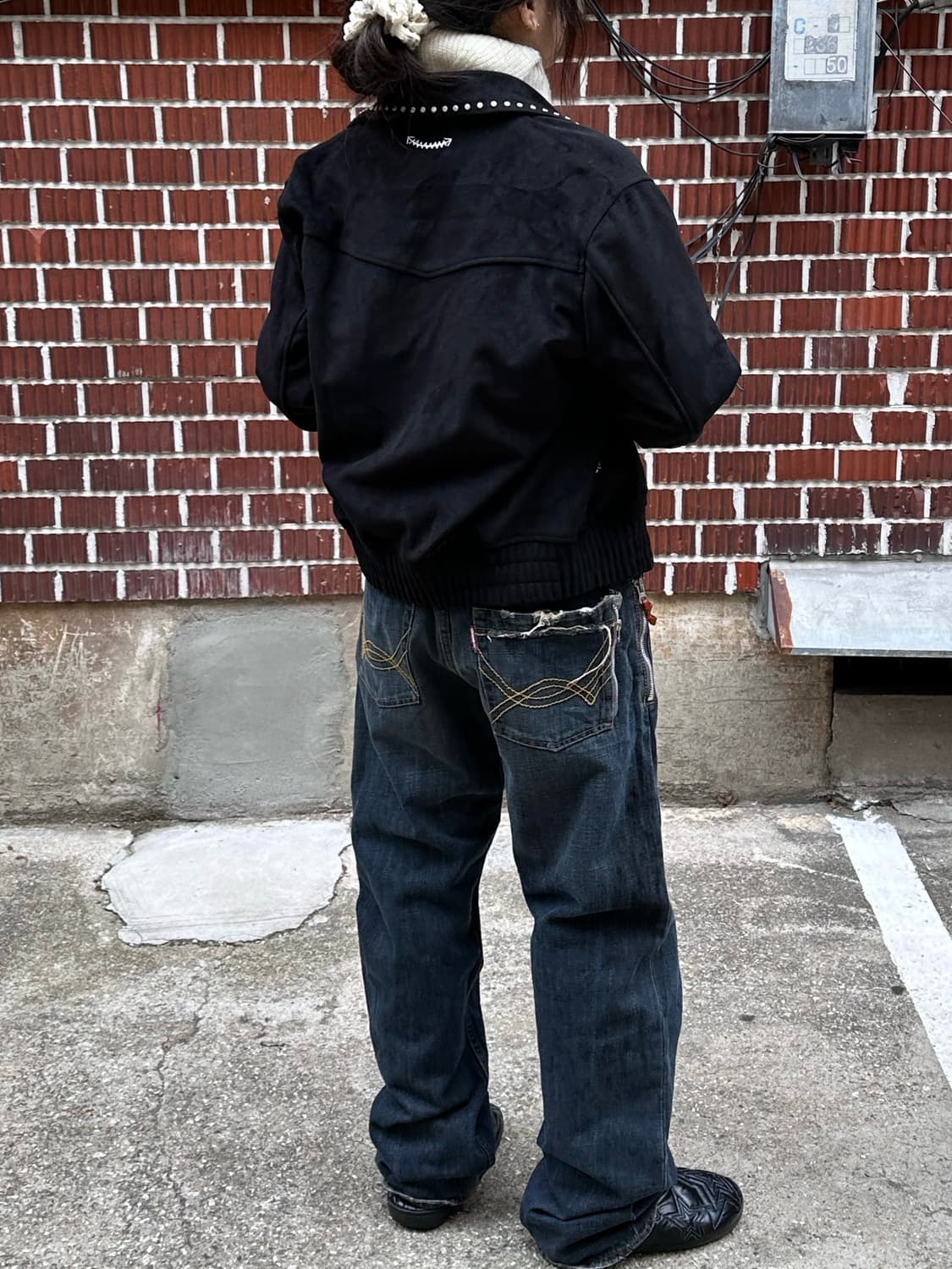 슈프림 바라클라바 니트 일루반스 스웨이드 자켓 빈티지 워싱 팬츠 상품이미지2