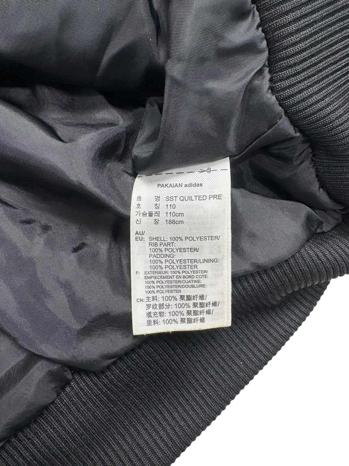 아디다스 삼선 퀄팅 점퍼 블랙 상품이미지7