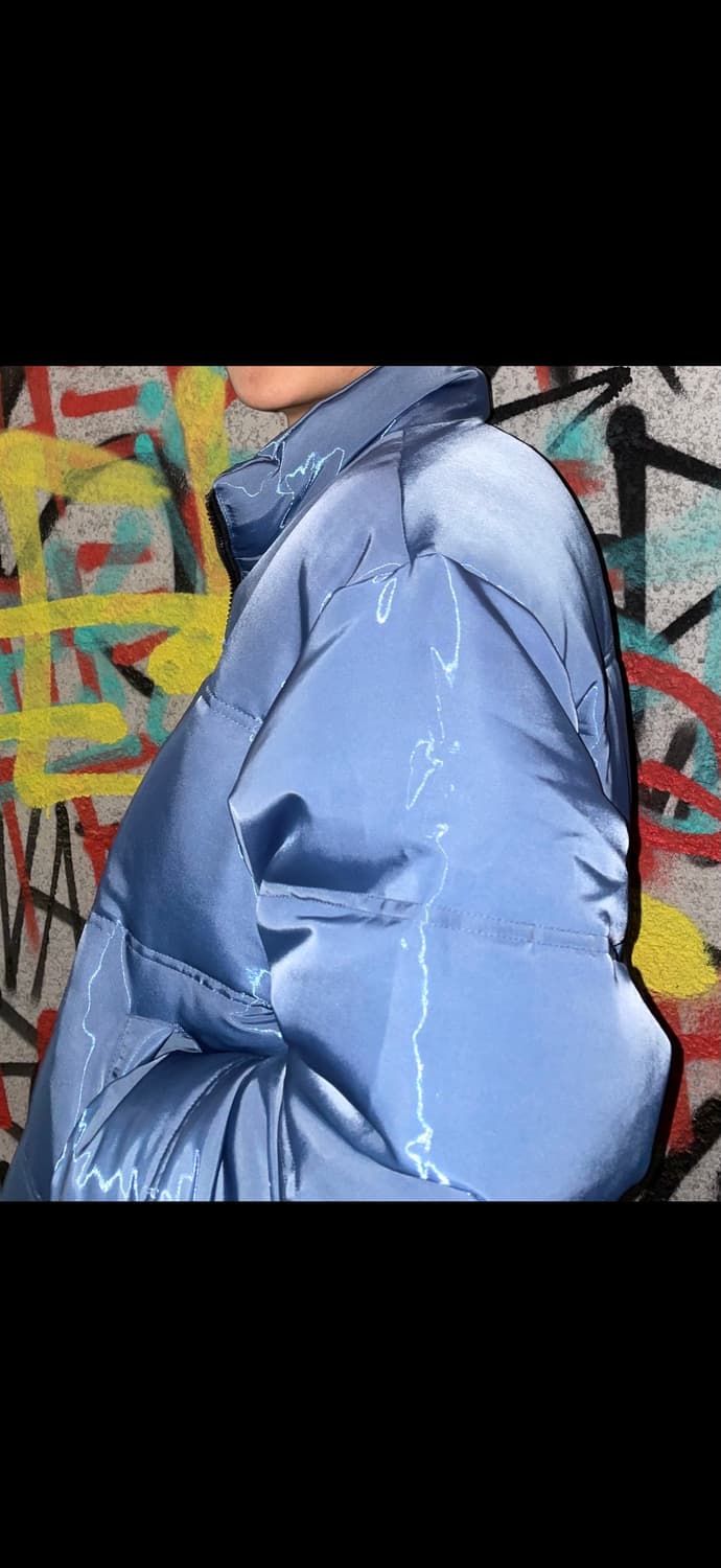 파랑 유광패딩 Freesize 상품이미지2