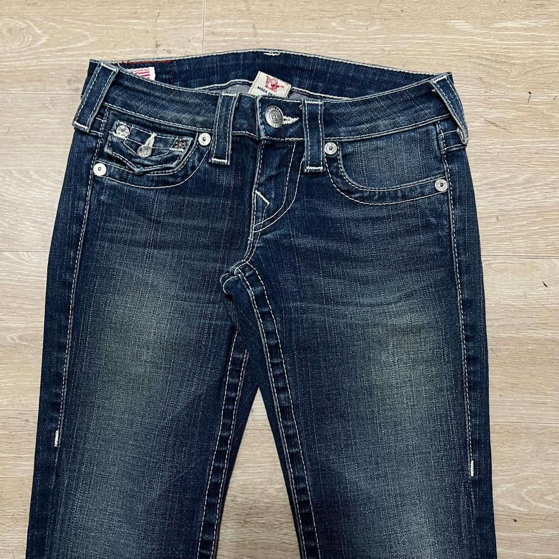 트루릴리전 여성 섹션 빌리 U스티치 워싱 데님팬츠 청바지 [진청] 24 상품이미지2