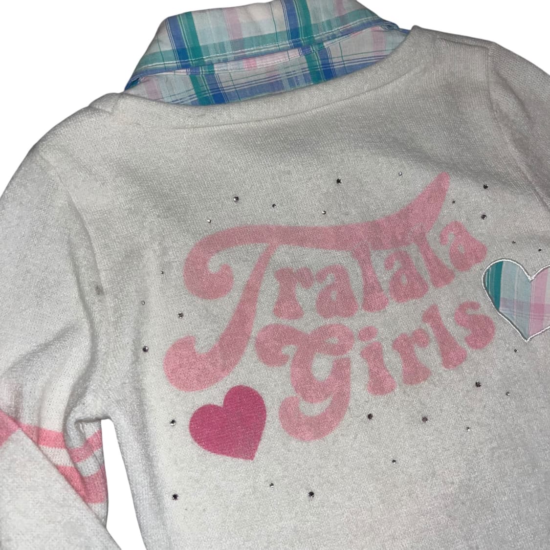 TRALALA 트랄라라 하트단추 큐빅 셔츠레이어드 긴팔니트 키치y2k갸루 상품이미지5