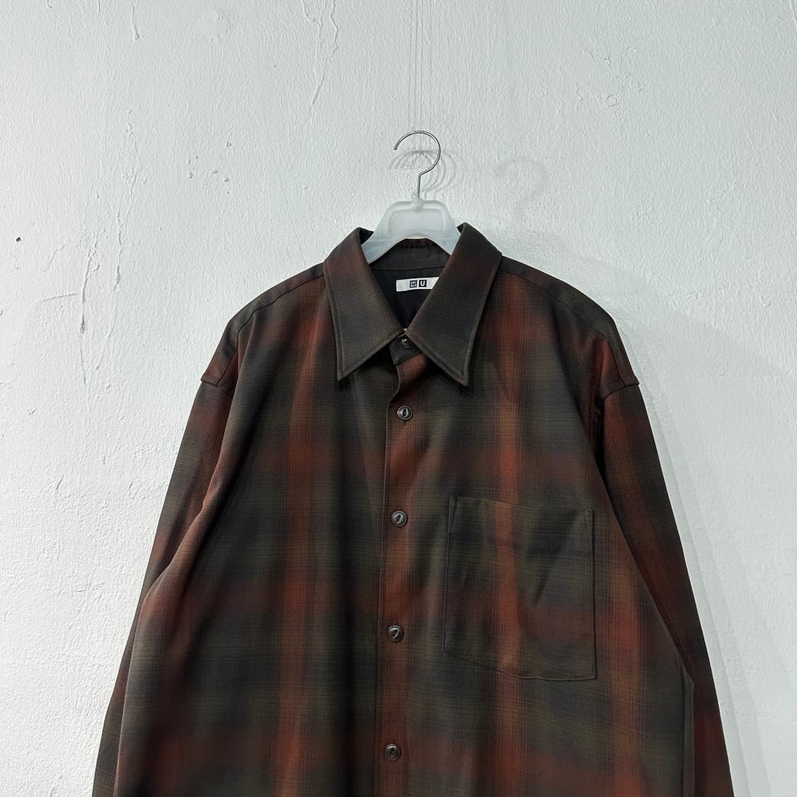 유니클로U 플란넬 체크셔츠 남방 M 상품이미지2