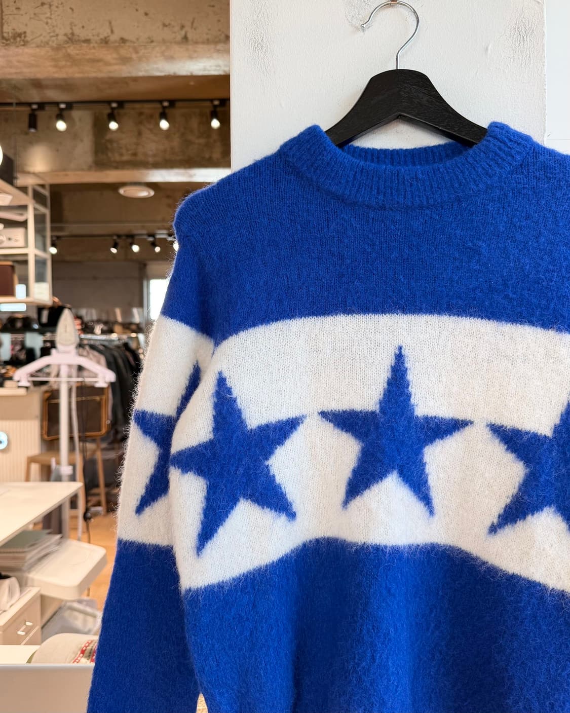 산드로 블루 스텔라 크루 인타르시아 니트  상품이미지4