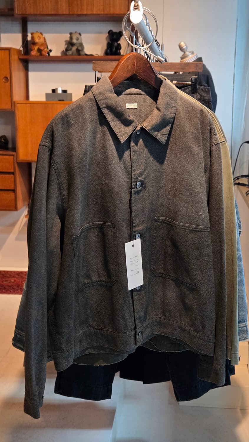 [A.Presse/3] 아프레쎄 빈티지 블랙 샴브레이 워크 자켓 셋업 상품이미지1