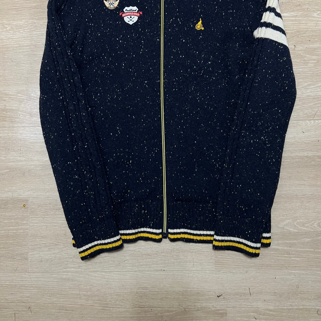 빈폴 골프 여성 골프웨어 삼선 로고 방풍 니트집업 [네이비] S/90 상품이미지3