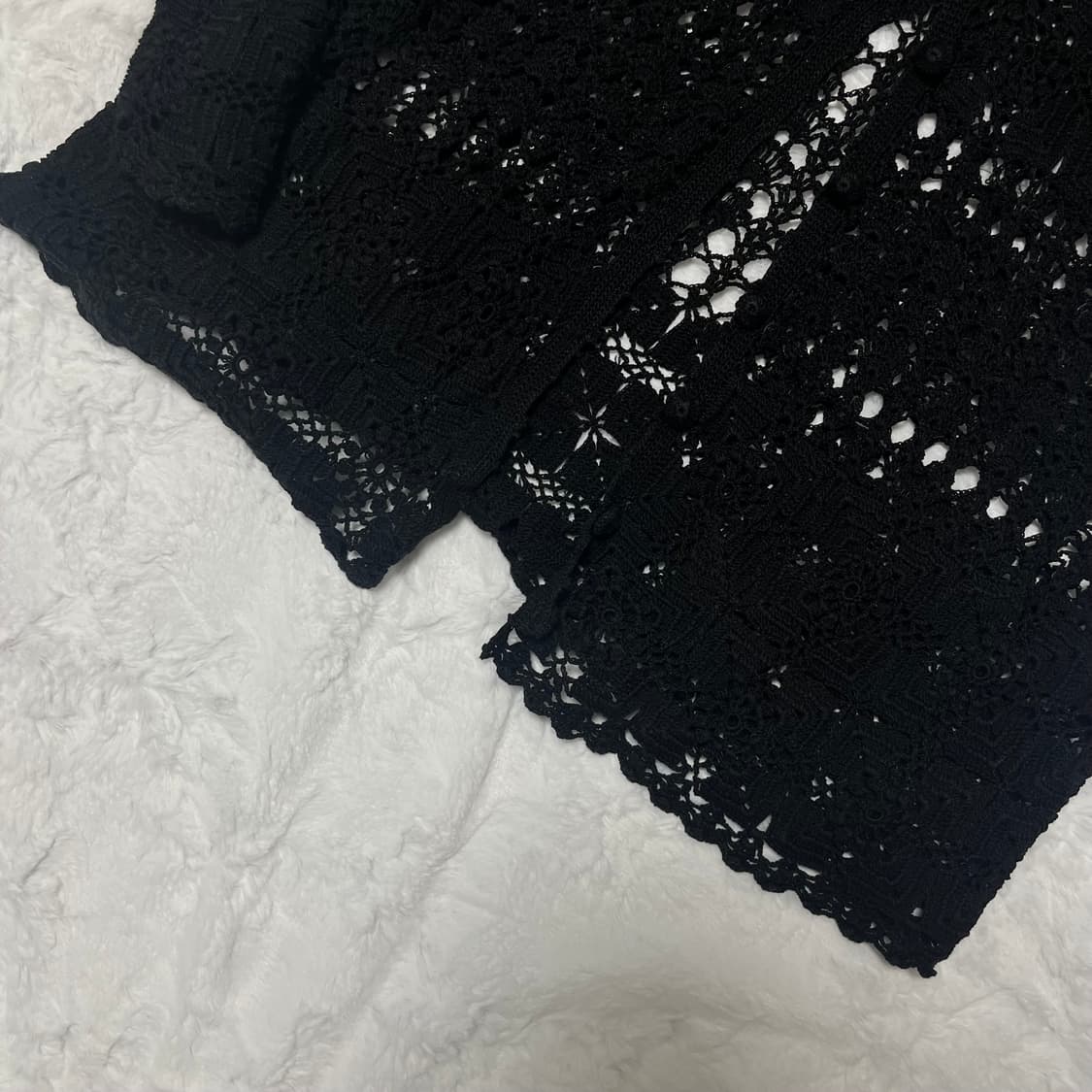 블랙 크로쉐 가디건 모리 페어리 고스 오리엔탈 상품이미지3