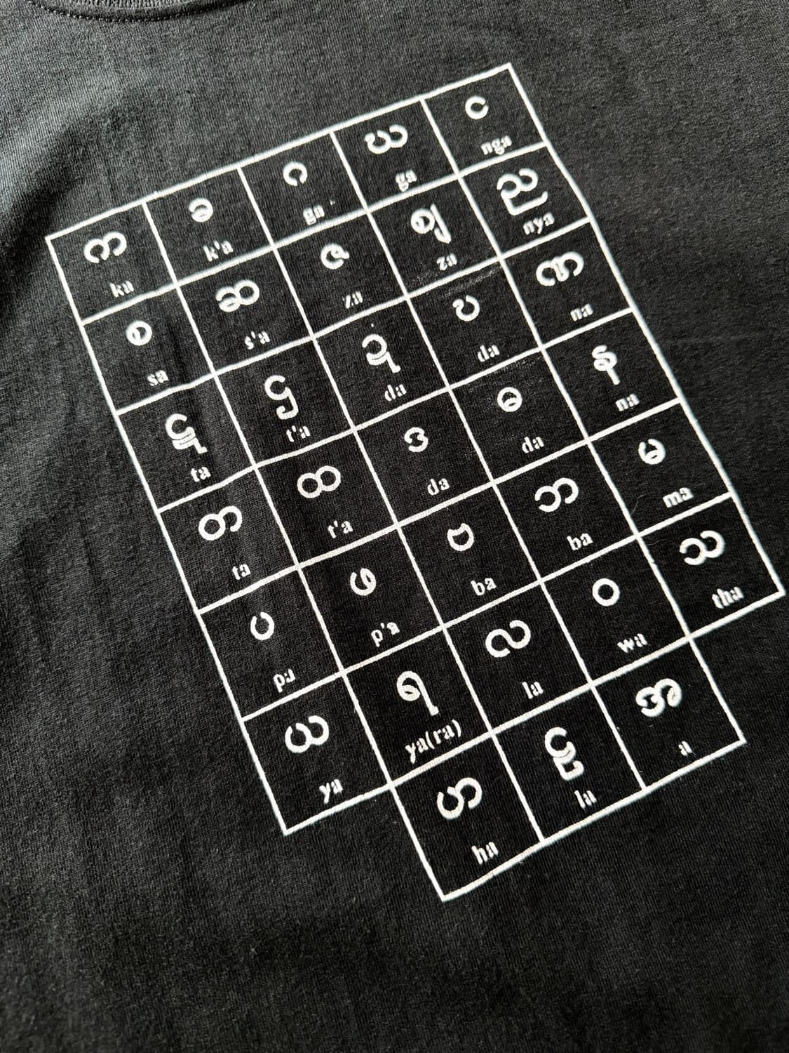 Vintage Myanmar Language Chart Tee 상품이미지3