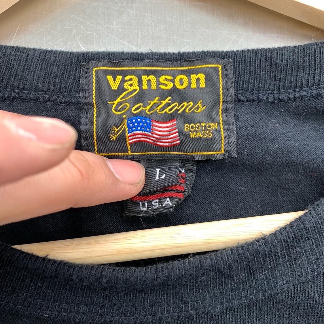 밴슨 코튼 블랙 스컬 롱슬리브 상품이미지5