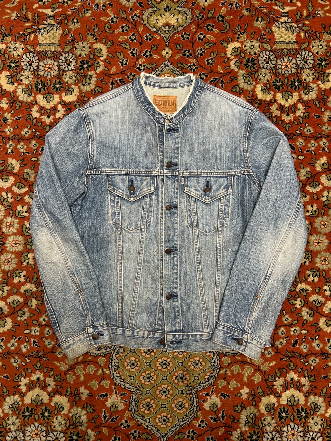[XL] 에드윈 차이나 카라 연청 데님 자켓 상품이미지1