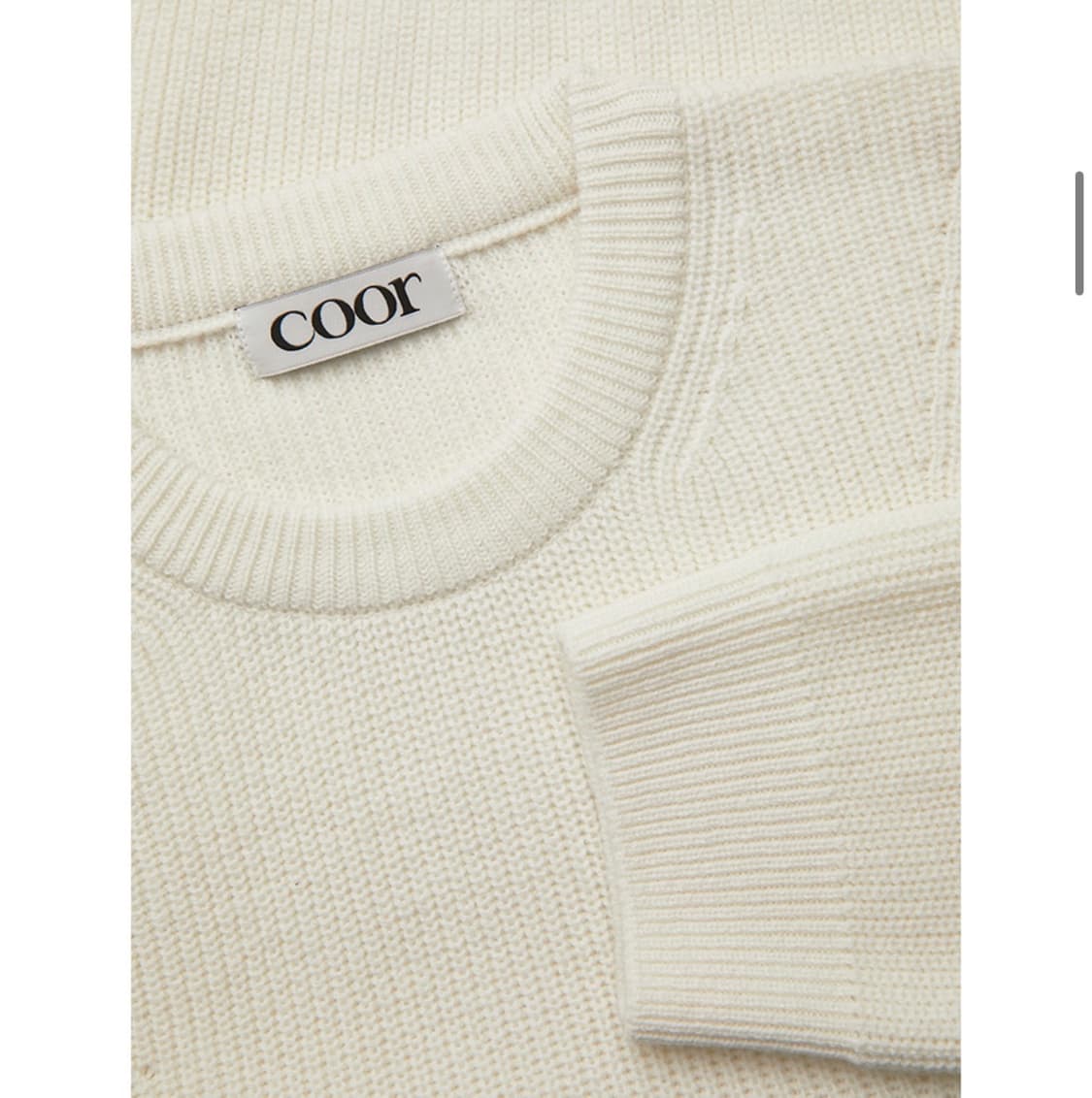 쿠어 메리노 울 크루넥 니트 (아이보리) L사이즈 상품이미지2