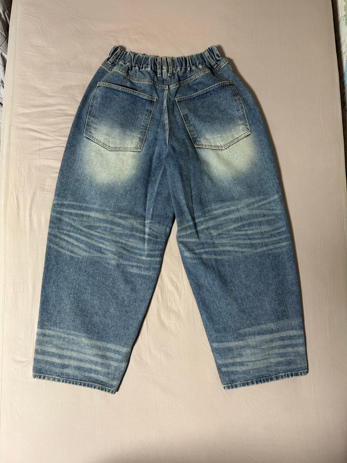 (새상품) 앵글런 벌룬핏 블루 워시드 데님팬츠 상품이미지2