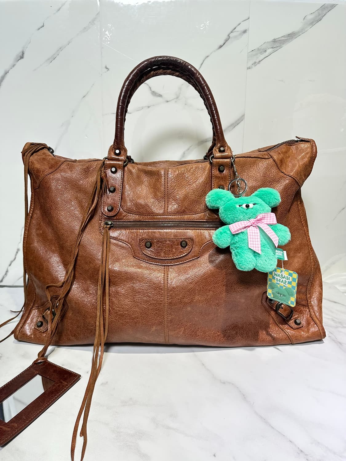 [A 정품] 발렌시아가 시티 모터백 위켄더 브라운 상품이미지2